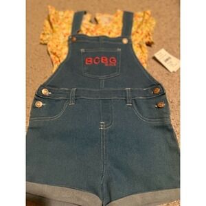 NWT BCBG Girls Denim Shortall Set Size 6